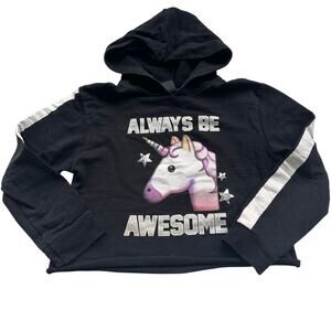 Primark Black Unicorn Hoodie - "Always Be Awesome"